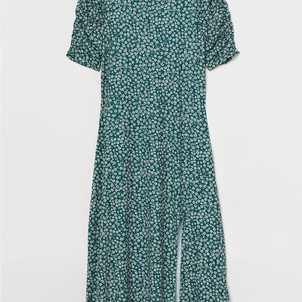 h&m purple & white floral puff sleeved midi dress NWT & never worn ๐ size small - Picture 12 of 16